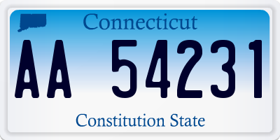 CT license plate AA54231