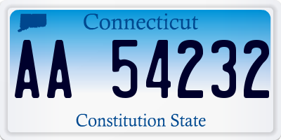 CT license plate AA54232