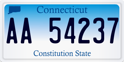 CT license plate AA54237