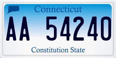 CT license plate AA54240