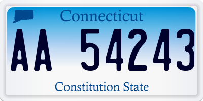 CT license plate AA54243