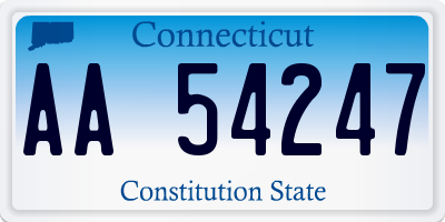 CT license plate AA54247