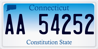 CT license plate AA54252