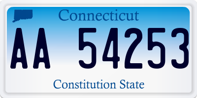 CT license plate AA54253