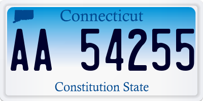 CT license plate AA54255