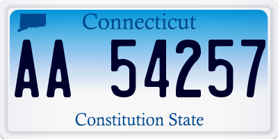 CT license plate AA54257