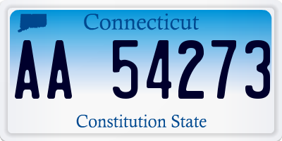 CT license plate AA54273