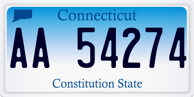 CT license plate AA54274