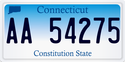 CT license plate AA54275