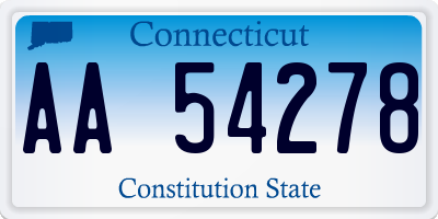 CT license plate AA54278