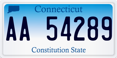 CT license plate AA54289