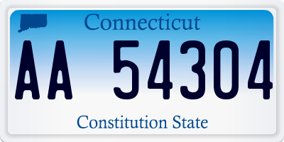 CT license plate AA54304