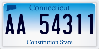 CT license plate AA54311