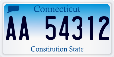 CT license plate AA54312