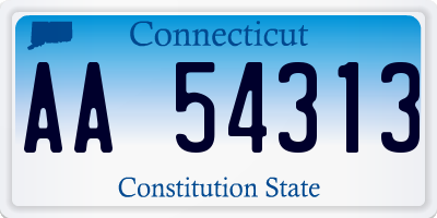 CT license plate AA54313