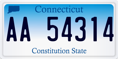 CT license plate AA54314