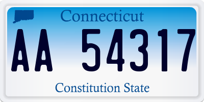 CT license plate AA54317