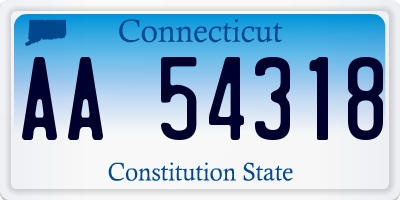 CT license plate AA54318
