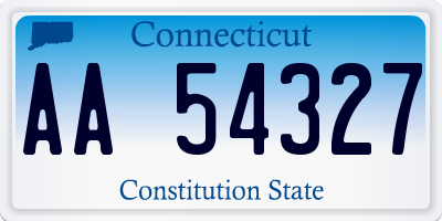 CT license plate AA54327