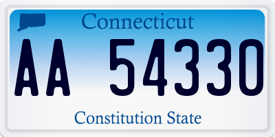 CT license plate AA54330