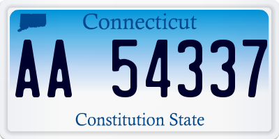 CT license plate AA54337