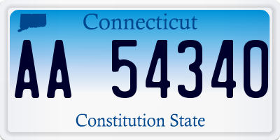 CT license plate AA54340