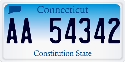 CT license plate AA54342