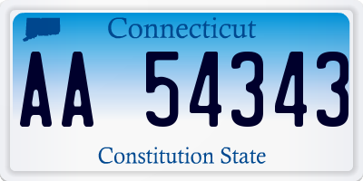 CT license plate AA54343