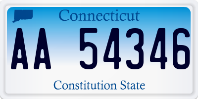 CT license plate AA54346