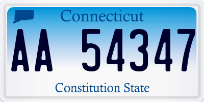 CT license plate AA54347