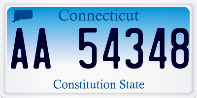 CT license plate AA54348