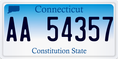 CT license plate AA54357