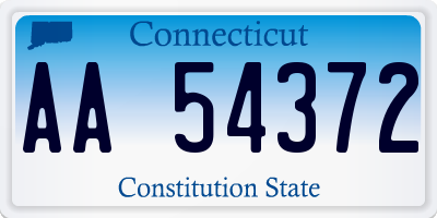 CT license plate AA54372