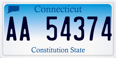 CT license plate AA54374