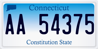 CT license plate AA54375