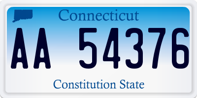 CT license plate AA54376