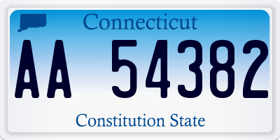 CT license plate AA54382