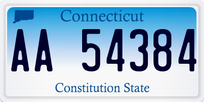 CT license plate AA54384