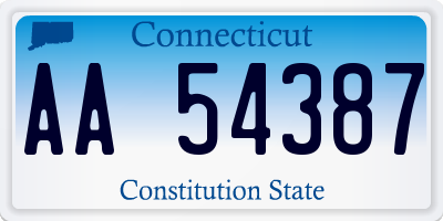 CT license plate AA54387