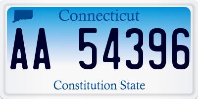 CT license plate AA54396