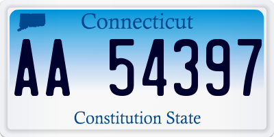 CT license plate AA54397