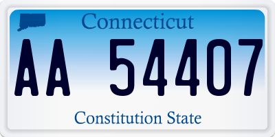 CT license plate AA54407
