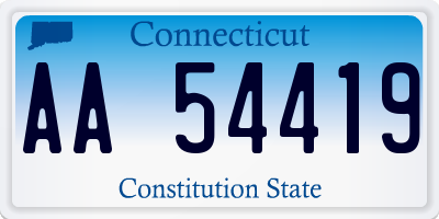 CT license plate AA54419