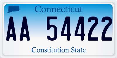 CT license plate AA54422