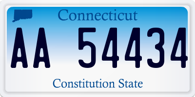 CT license plate AA54434