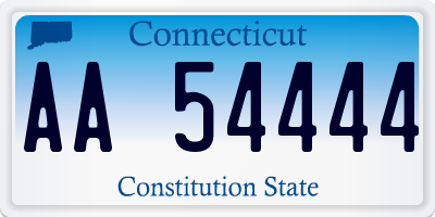 CT license plate AA54444