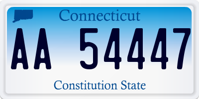 CT license plate AA54447