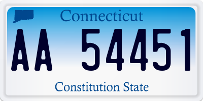 CT license plate AA54451