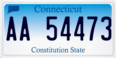 CT license plate AA54473