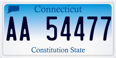 CT license plate AA54477